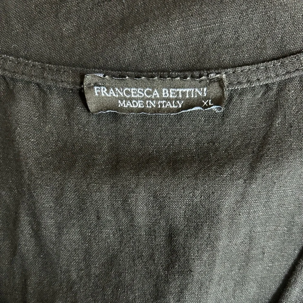Francesca Bettini Linen/Cotton Blend V-neck Dress | size XL - Picture 3 of 9
